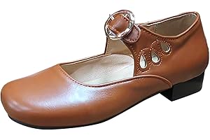 MaNMaNing Shoes for Women Solid Non Slip Square Heels Round Toe Breathable Buckle Strap Lazy Shoes Mary Jane Shoes Wedge Shoes Work Shoes