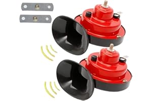 TOOSOAR 12V Super Zughupen für LKW,Schneckenlufthorn 110±5db für Auto,Wasserdichtes Elektrische Horn kompatibel für LKW, Auto, Boot, Motorrad und Fahrrad - 2PCS