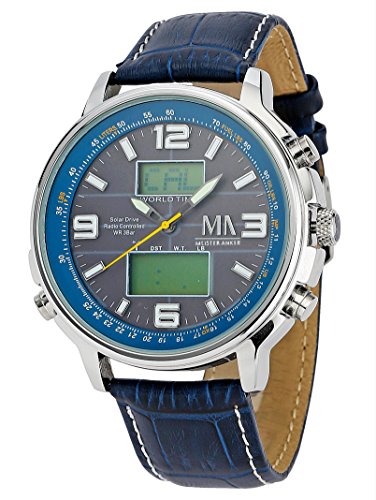 Herren Worldtimer-Funk-Solar-Chronograph by Meister Anker Herren Worldtimer-Funk-Solar-Chronograph by Meister Anker