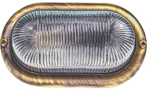 Brootzo Decorous 10W LED Brass Bulkhead Oval Outdoor Waterproof Light Nautical Marine Boat Wall lamp Industrial Vintage