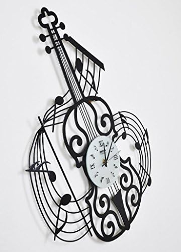 DFHHG ® Fashion music wall clock, Violin watches, Iron Creative Silent Decorative Clock, European style Fashion mute