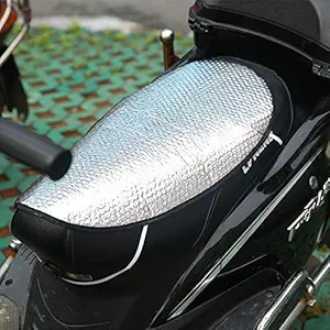 Delavala Aluminum Foil Motorcycle Electric Car Water Resistant Sunscreen Heat Insulation Mat Seat Cover (Silver)