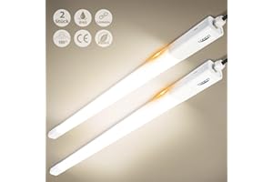 ‎TONFFI TONFFI 2 Stück Feuchtraumleuchte LED 150CM, 60W 7000LM LED Röhre, Reihenschaltung, Neutralweiß, IP65 Wasserfest Feuchtraumlampe Wannenleuchte Deckenleuchte für Keller Werkstatt Garage Warenhaus Bad