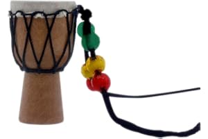 HEALLILY Afrikanische Trommel Halskette Holz Instrumentenhalsketten Djembe Trommel für Dekoration und Geschenke (Zufälliger Stil)