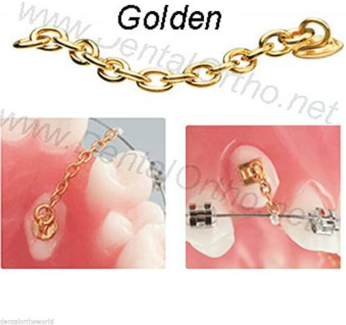 Lot of 8, Gold Traction Chain Dental Orthodontic Orthodontist Dentist
