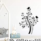 Sencillo y práctico. Diy árboles y aves familia pegatinas de pared arte mural decoración para el dormitorio decoración de fondo arte de la pared calcomanía 43 cm x 61 cm
