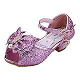 La altura del talón: 3cm Tyidalin Niña Bailarina Zapatos de Tacón Disfraz de Princesa Zapatilla de Ballet para 3 a 12 Años EU24-35(Color:Rosa,Plata,Oro,Azul)