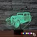Produktbild 3D Lampe 3D Oldtimer 3D LED Stimmungslicht. 7 verschiedene Farben wählbar - Auswahl aus 81 verschiedenen Motiven, Akkordeon 21x15cm inkl.Sockel - 3D Illusion Dekolicht mit USB Anschluß und 220V USB Netzteil