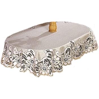 Grande nappe de table ovale ou ronde avec motif dentelle ...