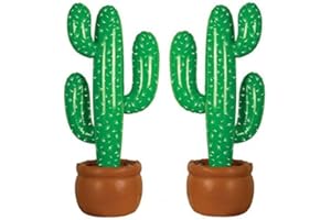 QUICKDRAW 2 x Cactus Gonflable Gonfler 105cm Ouest Sauvage Mexicain Plage Décoration Pour Fête