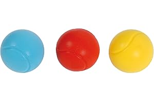 Navoys Pack of Three Soft Ball Set for Children - 70mm Soft Foam Tennis or Cricket Balls, Soft Balls for Children’s Games, Sponge Ball for Kids Playtime - Comes in Blue, Yellow and Red