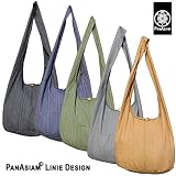 Panasiam© Schulterbeutel, hier in 2 Größen, vielen Farben & Design, mit extra Innentasche, aus fester freshrunk Baumwolle, NEU: mit doppelten Stoff.. - 3