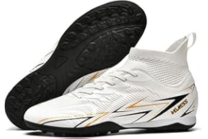 DASHANGYAN Scarpe da Calcio Unisex TF Interno/Prato Artificiale - Media Alte con Lacci, Maglia Leggera e Traspirante, Tacchetti Antiscivolo