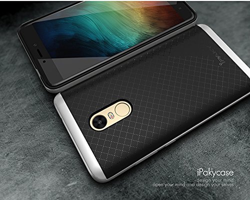 Xiaomi Redmi Note 4 Funda  Ipaky Protecci  n interna TPU Flexible  Ultra Resistente  Marco Exterior R  gido PC efecto Metal  Anti Golpes  Carcasa H  brida Bumper Redmi Note 4 - Plata