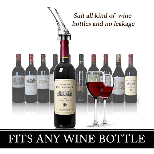 toogou Wein Luftsprudler Ausgießer – PREMIUM Belüften Ausgießer rot und weiß Wine Breather Dekanter Auslauf schwarz schwarz - 5