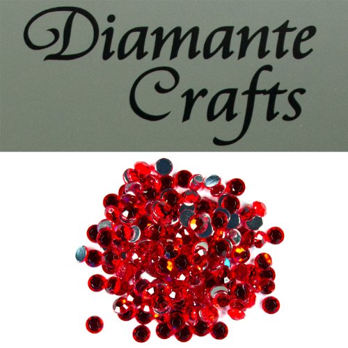200 x 6mm Red Round Diamante Loose Flat Back Rhinestone Gems created exclusively for Diamante Crafts