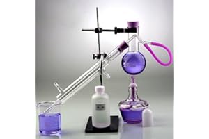 RAINBOW_ROAD Alambique de cristal, aparato de destilación de laboratorio, destilador de agua de la industria científica para hacer aceites esenciales, destilador de alcohol,100 ml