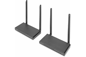 DIGITUS DS-55321 Extender KVM HDMI sans fil - Full HD 1080p 60 Hz - Portée 200 m - Kit : émetteur & récepteur - Loop-Out, IR infrarouge