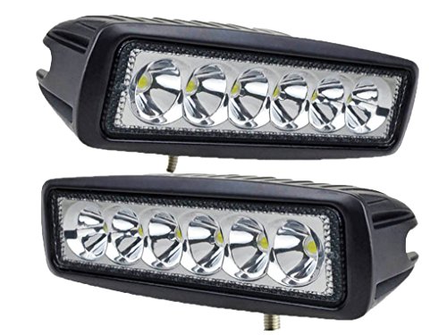 Tanli 2 X 18 W Led Foco Lampara de coche Faros de trabajo led Luces diurna Luz de la luz de los faros de campo a traves de SUV UTV ATV faros