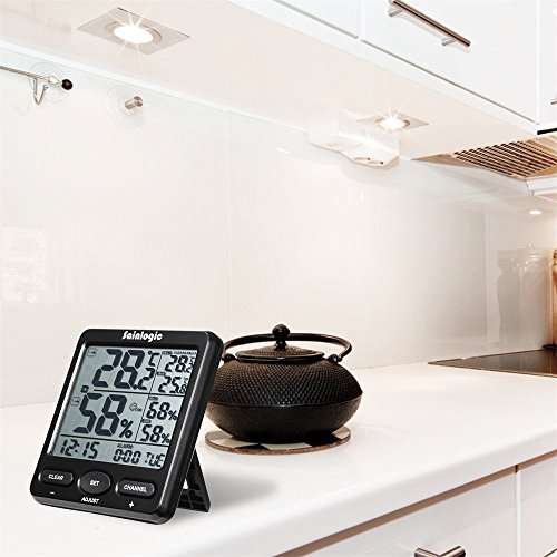 Sainlogic Wetterstation, Hygrometer Digital und Thermometer innen außen mit Wecker, große LCD-Anzeige für Haus, Garten und das Büro - 7