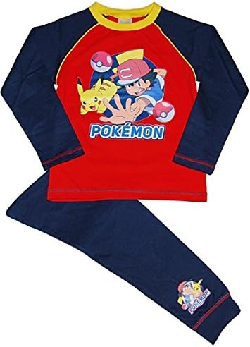 Boys Pokemon Pikachu Pyjamas Ash 5 6 7 8 9 10 11-12 Years (9-10 Years)