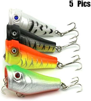 MARTIANS Topwater Floating Popper Poper Lure Hooks Hard Bait Crankbait