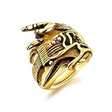AAJewels Edelstahl Schmuck Damenringe Gitarre Gold 26MM Größe 54 (17.2)