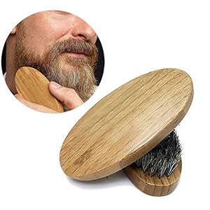Peppermint Cafe Beard Brush with Soft Boar Bristle Hair for Help Softening and Conditioning Itchy Beards