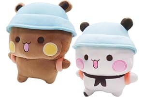 Dhqkqg Budu Dudu Peluche, 2 Piezas Dudu Budu Peluche, 20 cm Pelucha Budu y Dudu, Panda Peluches, Adorable Almohada de Pelucha Suave, Regalos de Fiesta de cumpleaños para niños y niñas