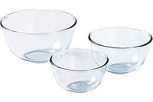 Pyrex - Lot de 3 Bols/Saladiers - 3 Tailles - Verre Borosilicate - Extrême Résistance - Made in France