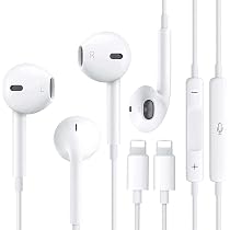 2 Paia Di Cuffie Cablate Lightning MFi Per IPhone, Con Microfono E Controllo Volume, Hi-Fi Stereo