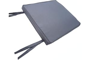 ISTYLE MODE BETTER HOME CHOICE iStyle Mode Waterproof (Set of 4) Chair Cushion Seat Pads Removable Cover Tie On Garden Outdoor Patio - (Pack Of 4) (40x40cm, Dark Grey)