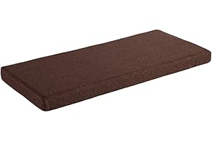 AFEBOO Coussin de banc 2/3 places pour intérieur et extérieur, coussin antidérapant doux lavable pour terrasse, cuisine, salle à manger (marron foncé, 100 x 25 x 5 cm)