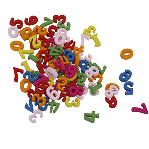 100x Holzbuchstaben / Holzzahlen Buchstaben-Alphabet Bastelzahlen – #3 - 2