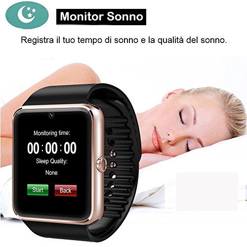 Smartwatch Android, Willful Smart Watch Telefono con SIM Card Slot Fotocamera OLED Orologio Fitness Sport Android Wear Pedometro Bluetooth per Donna Uomo Bambini per iPhone Samsung Sony Android iOS Smartphone ( Contapassi, Calorie, Distanza, Sonno, Notifica Chiamata e SMS, Notifica APP (Facebook, WhatsAPP...), Controllo Remoto Fotocamera e Musica, Promemoria Sedentaria, Allarme, Calcolatrice, Calendario, Registrazione, Anti-Smarrimento, Trova il Telefono )