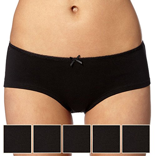 Debenhams Womens Pack Of Five Cotton Black Plain Shorts 14