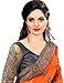 Nivah Fashion Women's Satin & Net Embroidery Saree with Blouse Piece(K608-Light Orange-Free...