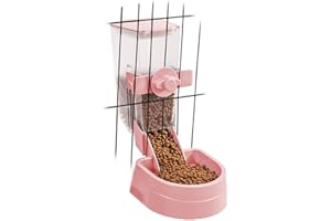 ONCPCARE 1L Hanging Animal Feeder with Lid - Automatic Pet Feeder, Great for Rabbits, Ferrets, Cats, Birds and Other Small Animals