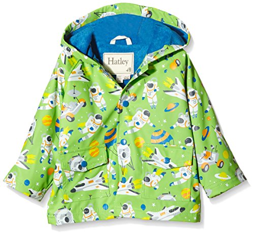 Hatley Baby Boys 0-24m Astronauts Raincoat, Multicoloured (Green), 18-24 Months