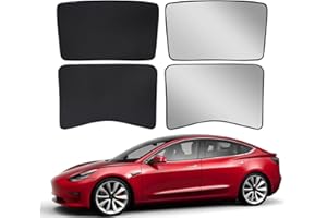BASENOR Tesla Model 3 Parasole Anteriore e Posteriore, Parasole Tetto in Vetro con Coperture Riflettenti, Set da 4 Set 2023 2022 2021 Model 3