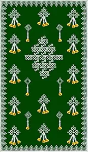 Epoojacart Decorative Backdrops - Green Muggu Flower Hanging Design Backdrop - Backdrops - Backdrops for Decoration (5x8 Ft)