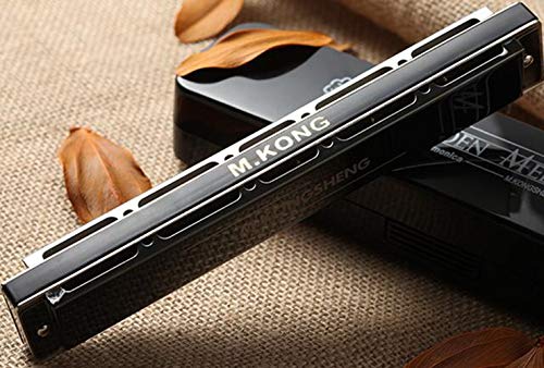 Preisvergleich Produktbild YAMEIJIA 24-Loch-Mundharmonika mit spielerischer Mundharmonika 178 * 28 * 20mm,mattblack