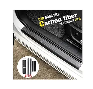 Electronica Car Door Sill Scuff Protector | Welcome Pedal Guard | Anti-Kick Scratch for Cars Doors (Carbon Fibre 4PCs Sticker) {Buy 2 Get 1 Free}