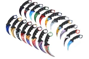 Generisch Hochwertiges 19cm CSGO Karambit Messer Übungsmesser Trainingsmesser Real-Life-Sammlung Jagd Survival Outdoor Counter-Strike Global Offensive Jagdmesser Knife (Random [NICHT Scharf!])