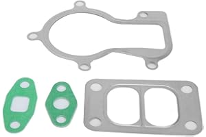 Gorgeri Turbo Gasket Kit Edelstahl Turbo Flansch für Holset HX35 HX35W Öleinlass Auslass, Turbocharger Dichtungssatz Oil Inlet Gasket