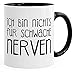 Produktbild lustige Kaffee-Tasse Spruch Ich bin nichts für schwache Nerven MoonWorks® schwarz unisize