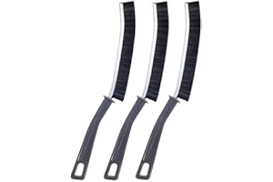 RABLUE 3Pcs Crevice Cleaning Brush, Gaps Cleaning Brush, Tiny Window Door Track Groove Gap Cleaning Scrub Brush, Crevice Cleaning Tools Clean The Dead Corners of Home Kitchen Bathroom (3 Black)