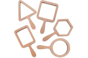 Yellow Door Natural Shape Viewers | Set of five FSC Wood viewers | square, rectangle, circle, triangle, hexagon | Nature Play | Forest School for kids age 2 3 4 5 | Outdoor Early Educational Toys