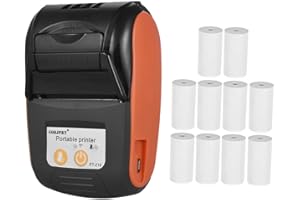 Sunydog Stampante Termica per Ricevute,Stampante Termica Portatile,Pt-210 Stampante per Ricevute 58mm per Dettaglianti Ristoranti Factories Logistics, 10 Rotoli di Carta Compatibile con IOS Android