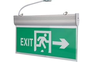 TANGXI Éclairage de Sortie de Secours à Del,Éclairage de Signalisation d'urgence à LED,Voyant Vert d'Évacuation de Sécurité pour Centres Commerciaux,Supermarchés, Gares, Lieux de Divertissement （Droite）